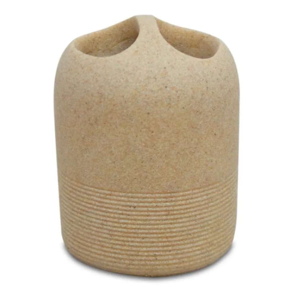 5 pc - Bathroom Accessory Set - Bathroom Decor  (Natural/Stone)